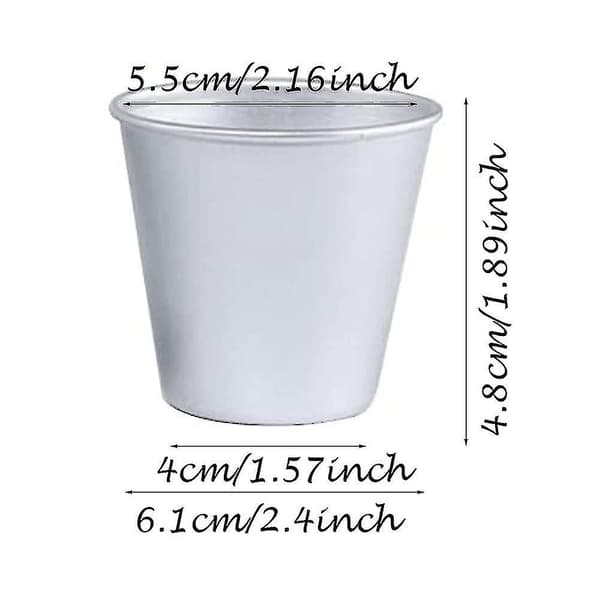 6 stk. Non-Stick buddingforme, Mini aluminiumkopper, Cupcakeform, Non-stick muffinform, Mini buddingform