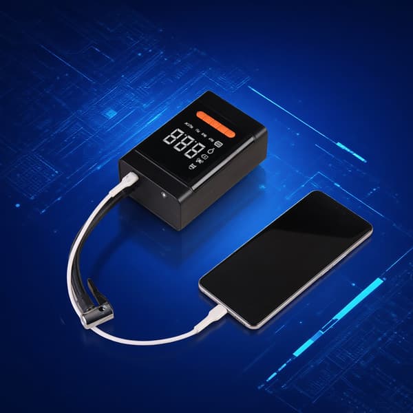 Bärbar luftpump för bil, trådlös intelligent digital display elektrisk luftpump med hög effekt, multifunktionell däckpump