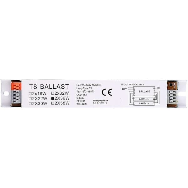 220-240v AC 2x36w Bredspenning T8 Elektronisk Forkobling Lysrør Forkoblinger, A