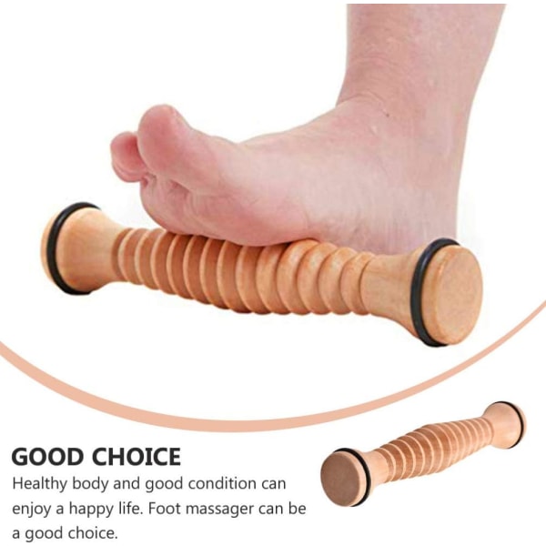 2pcs Wooden Foot Roller Plantar Massager Trigger Point Relief