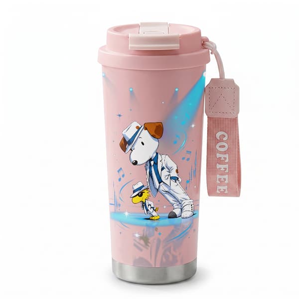 Termokaffekrus 500ml 316 Rustfrit Stål Sødt Design Pink