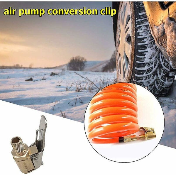4-osainen 8 mm:n auton rengasventtiilisovitin, messinkinen täyttöventtiilin liitin auton tai kuorma-auton renkaaseen, kärki pneumaattiseen messinkikompressoriin, ilmapumpun pidike (8 mm)