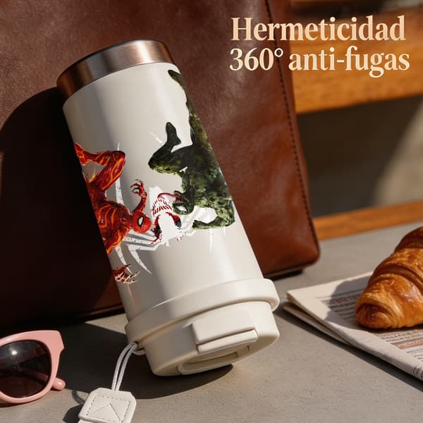 Kaffetermos 500ml Rustfritt Stål Blomsterdesign White