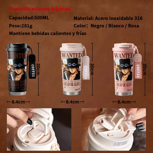 Termoskaffe Mugg 500ml Rostfritt Stål Retro Design, Isolerad kaffemugg, läckagesäker resemugg med lock Black