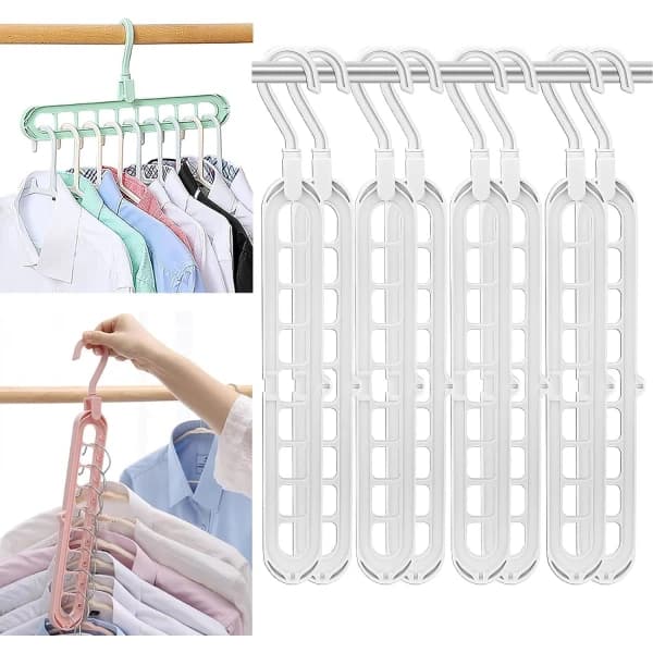 8-pack multifunktionella platsbesparande smarta galgar - 9 platser - Inn
