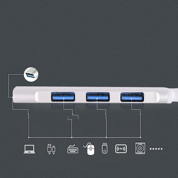 1 stk. HUB dockingstation computer tablet aluminium legering