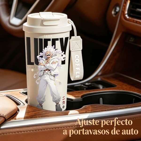Kaffetermos 500ml 316 Rostfritt Stål Söt Design, Isolerad kaffemugg, läckagesäker resemugg med lock White
