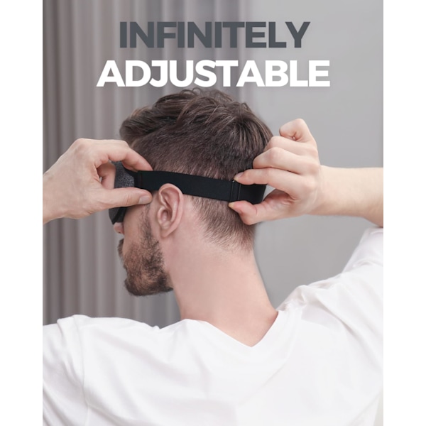 Sovmask för sidosovare män kvinnor, ljusblockerande patenterad design nattbindel, skuggskydd för resor Dark Gray