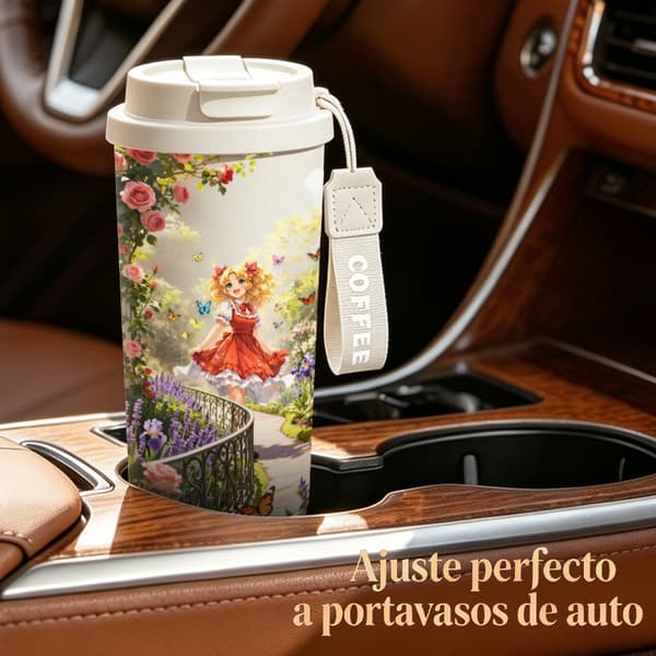 Termokaffekrus 500 ml 316 Rustfrit Stål Farverigt Design White
