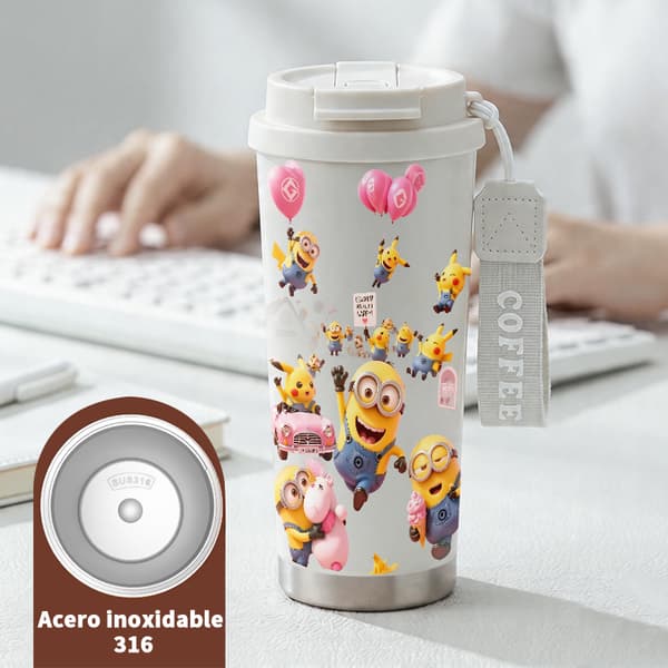 Kaffetermos 500ml 316 Rustfritt Stål Trendy Design White