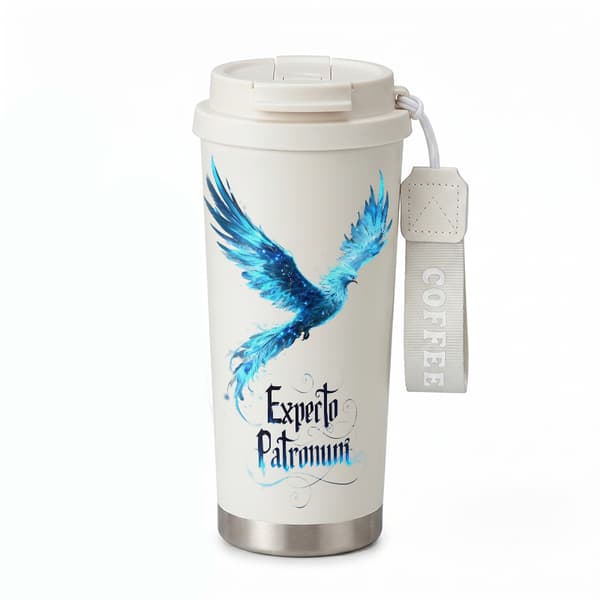 Termokopp 500ml Miljøvennlig Geometrisk Design White