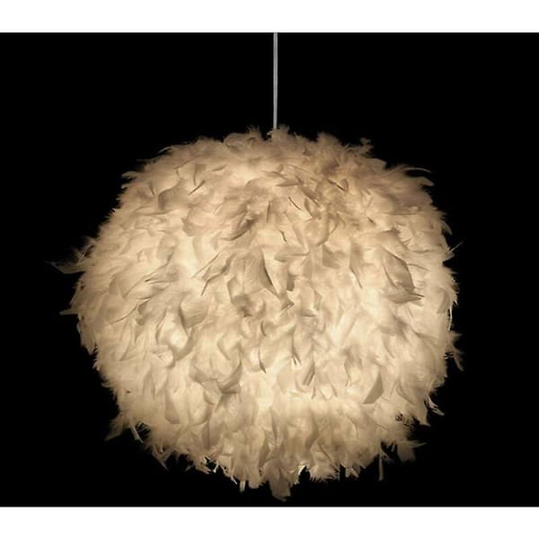 Fjerlampe, Lysekrone diameter 30 cm hvid