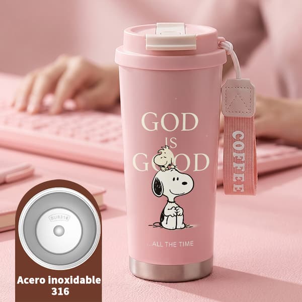 Termokopp 500ml Rustfritt Stål Moderne Design Pink