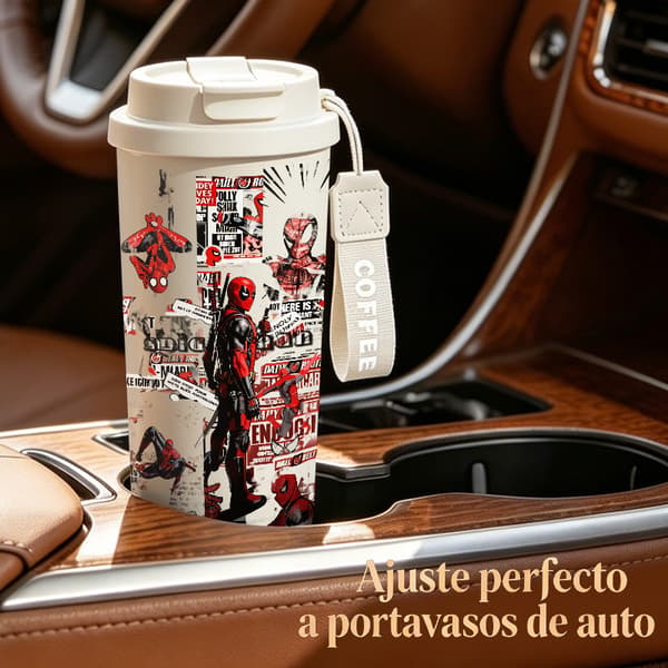 Kaffetermos 500ml Rustfritt Stål Kunstnerisk Design Pink