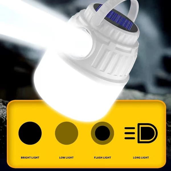 Realky LED Campinglykt, USB Oppladbar Solcellelampe,,A