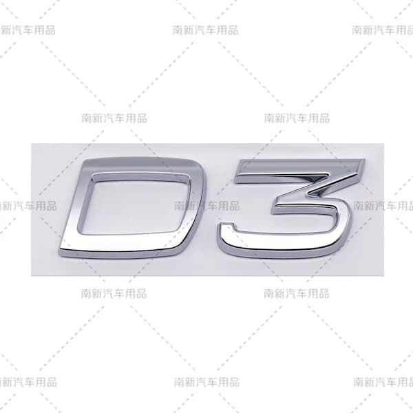 D2 D3 D4 D5 D6 D7 D8 etikett passar Volvo modifierad bil deplacement bakre digital engelska D4-Svart