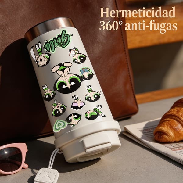 Kaffetermos 500ml Termisk Dyreprint Design White