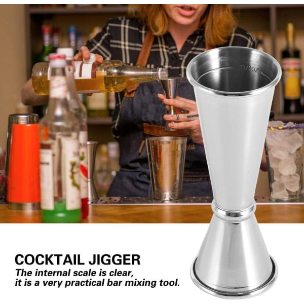 1 cocktailshaker med dubbla huvuden mätglas mixerstick verktyg