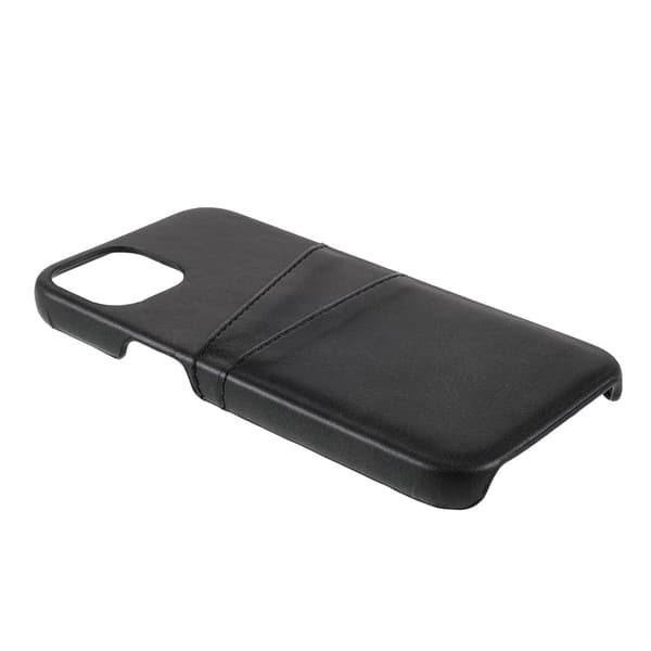iPhone 13 - Nahkainen puhelinkotelo korttitaskulla - Musta