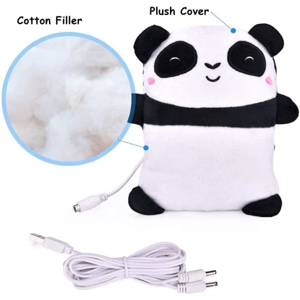 Söta Panda Handvärmare USB Uppvärmda Vantar Plysch Handvärmare för