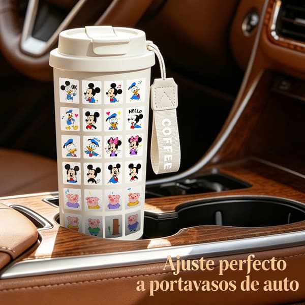 Termoskaffeemugg 500ml Rostfritt Stål Halloween Design, Isolerad kaffemugg, läckagesäker resemugg med lock White