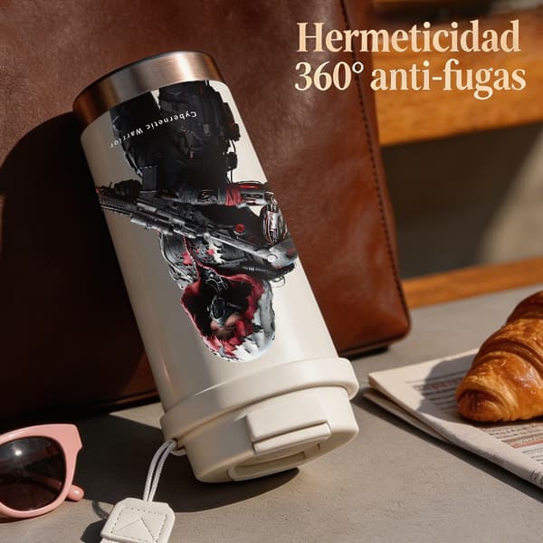 Kaffetermos 500ml Rustfritt Stål Retro Design Pink