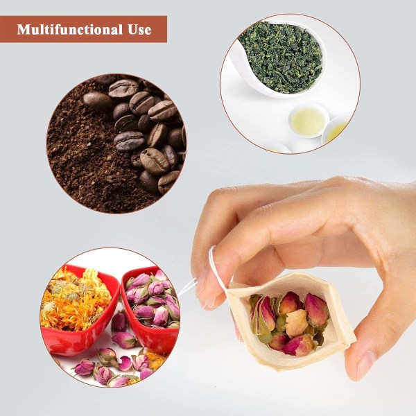 7,5*6,5cm - Engångstepåsar, 100-pack Filtertepåsar,