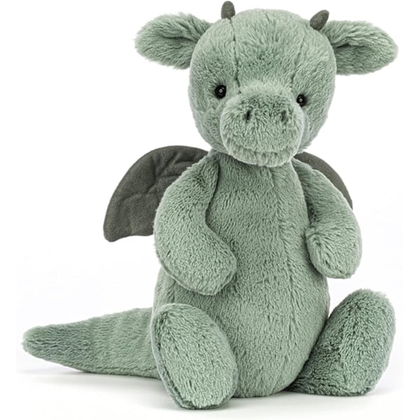 Jellycat Bashful Drage Plysdyr, Medium 30 cm, Mytisk Udstoppede Legetøj, Klassisk Gave til Børn 31cm
