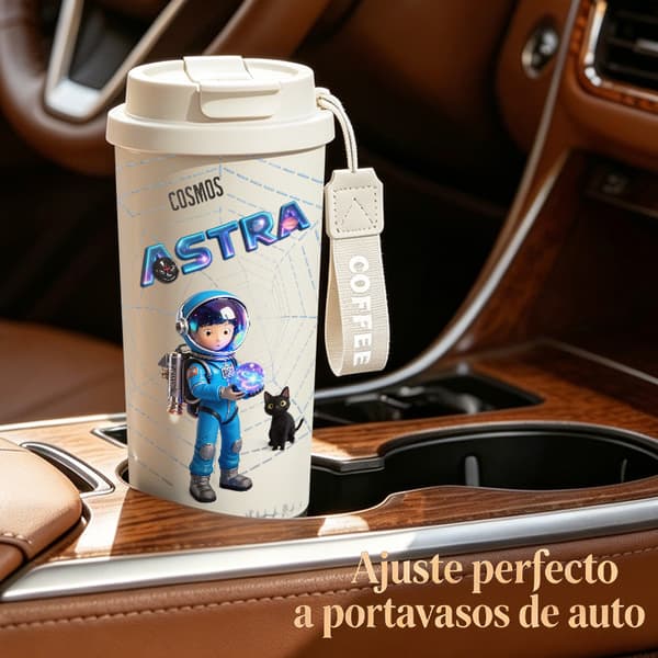 Kaffetermos 500ml Rustfritt Stål Blomsterdesign White