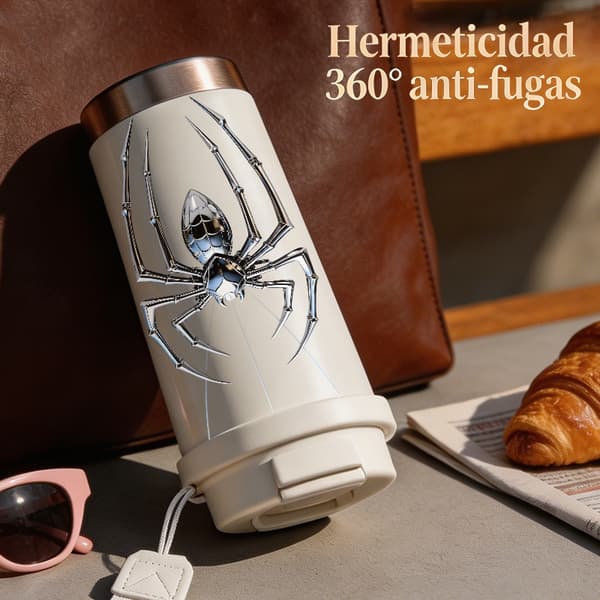 Kaffetermos 500ml Rustfritt Stål Kunstnerisk Design White