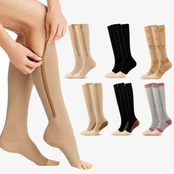 6 pairs of sports compression socks compression zipper socks