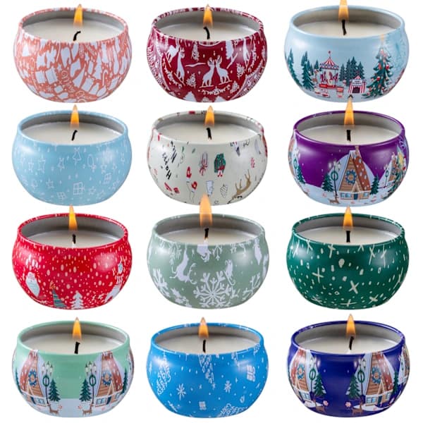 Doftljus 12-pack Presentförpackning, Naturligt Sojavax Aromaterapi, A