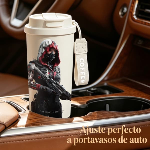 Kaffetermos 500ml Rustfritt Stål Retro Design Pink