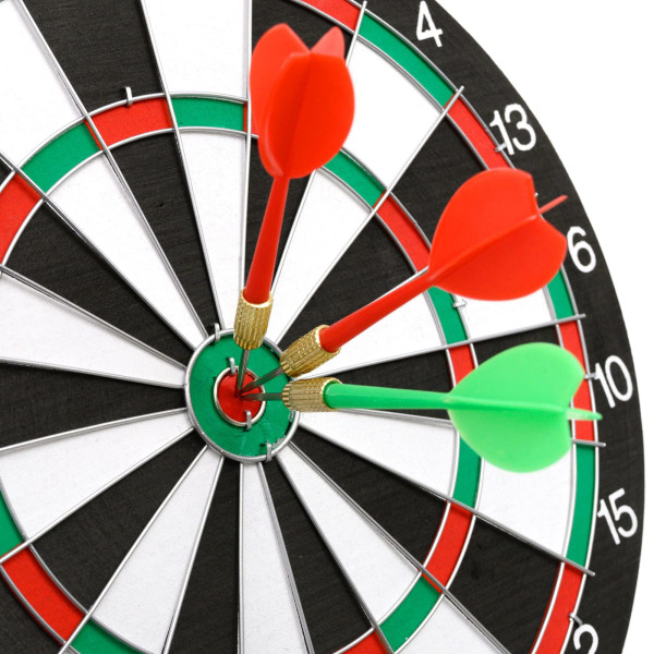 Mini darttavla set, 12-tums dubbelsidig darttavla