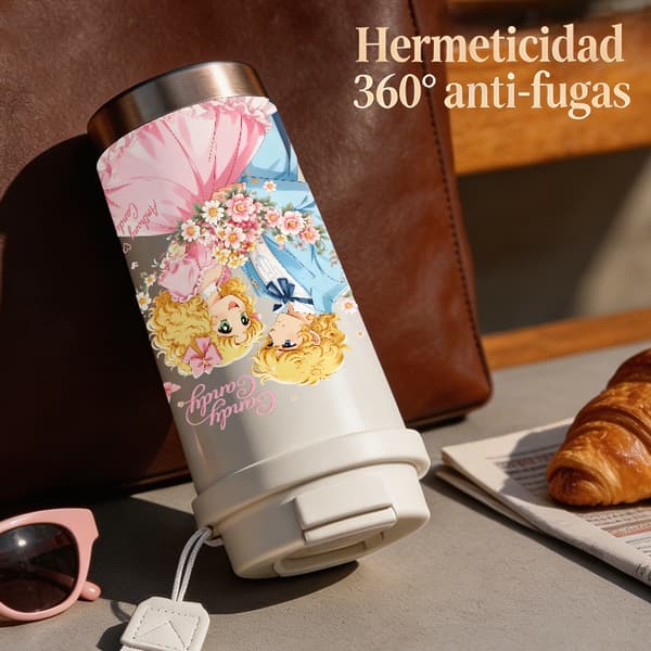 Kaffetermokande 500 ml rustfrit stål festligt design Pink
