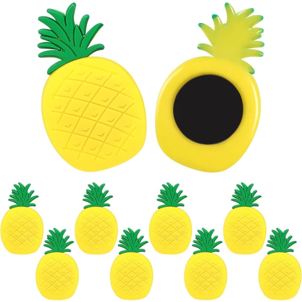 10 stycken 3D ananas kylskåpsmagnet whiteboard klistermärken