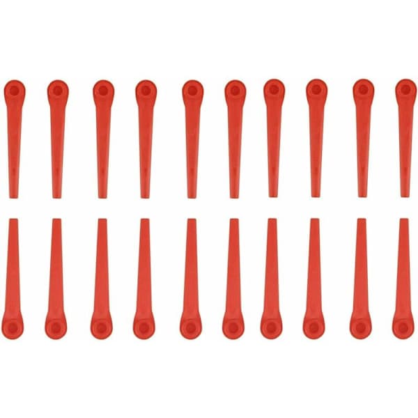 100 stk. plastkniver for Gardena gresstrimmer, erstatningskniver for Gardena gresstrimmer og trådløs gresstrimmer, A