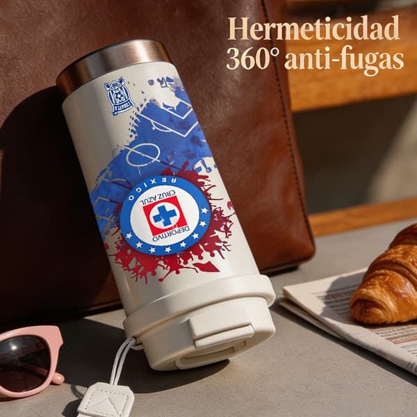 Kaffetermos 500ml Rustfritt Stål Grafisk Design White