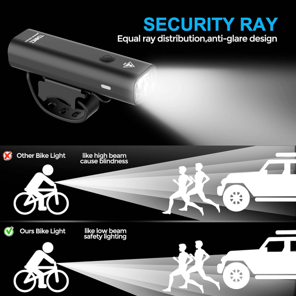 1 st USB-uppladdningsbar LED-cykelbakljus, Cykel bakåt