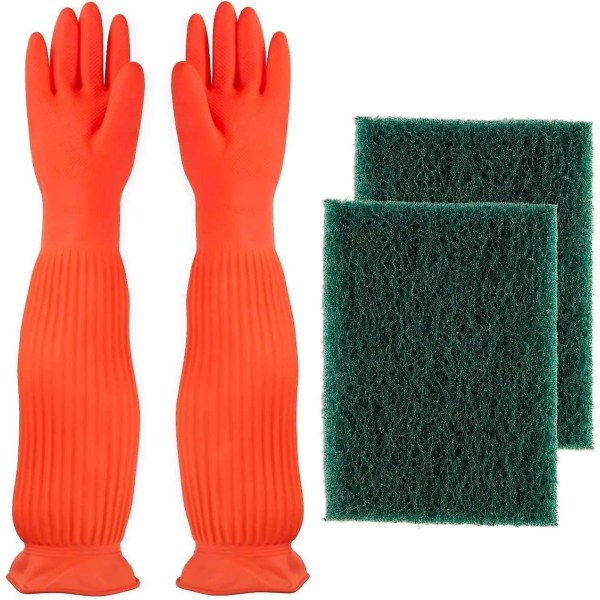 Aquarium Cleaning Tool Set 22 Inch Waterproof Gloves, Aquarium Cleaner Fish Tank Sponge