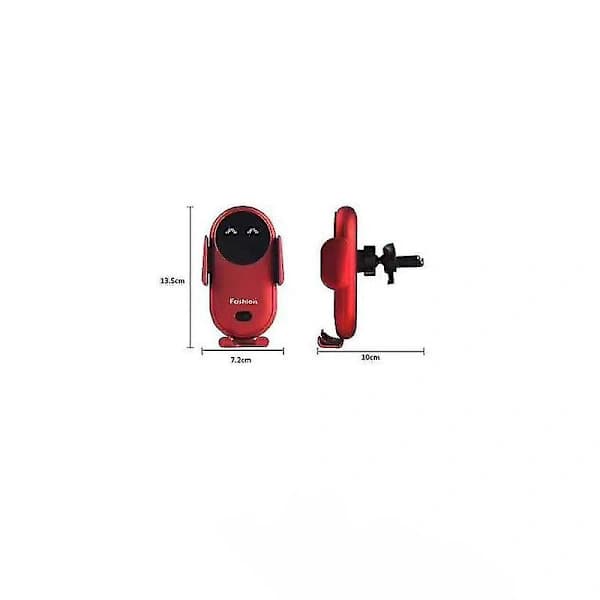 Smart Bil Trådløs Oplader Automatisk Sensor Telefonholder (sort),A