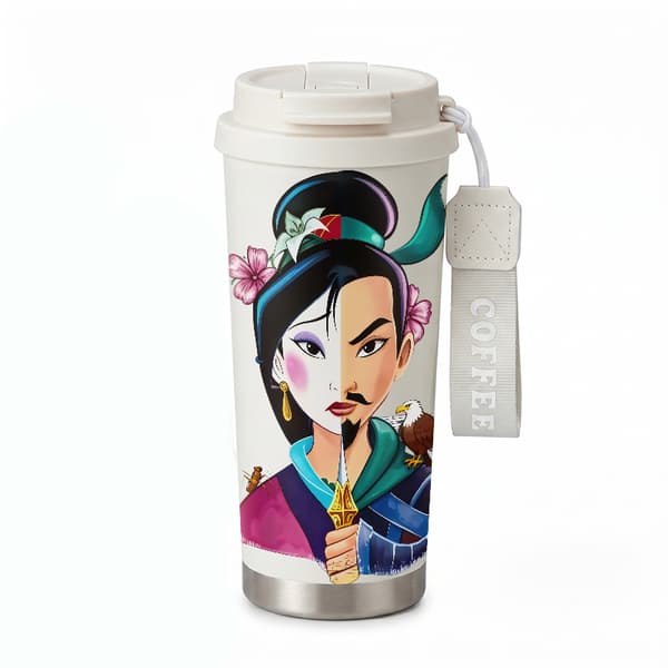 Kaffetermos 500ml 316 rustfritt stål kunstnerisk design White