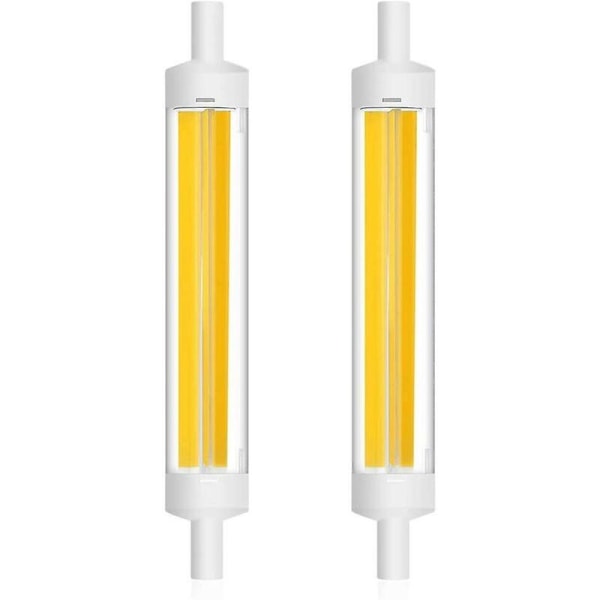 R7S 10W 118mm COB LED-pære 360 graders lineært filament J118 spotlightpære 1200LM svarende til 120W halogenpære varm hvid (2700K-3000K) (pakke med