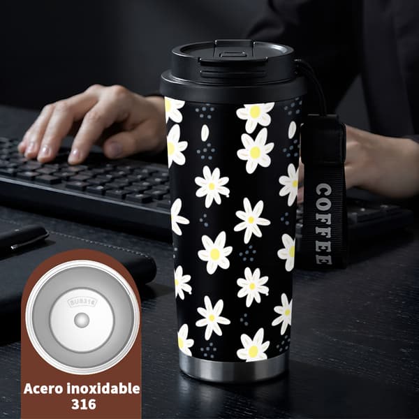 Kaffetermokande 500ml 316 Rustfrit Stål Juledesign Black