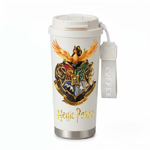 Bærbar Kaffe Termos 500ml 316 Rustfritt Stål Dyredesign White