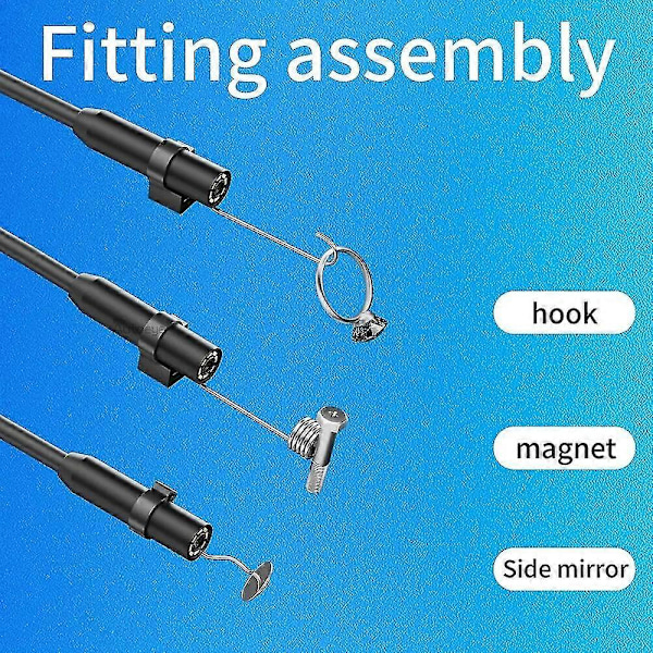 Endoskopkamera för iPhone Apple 8mm Bilar Endoskopisk Hård Kabel IP68 Vattentät 8 LED Borescope Inspektion för iPhone för iOS 1M