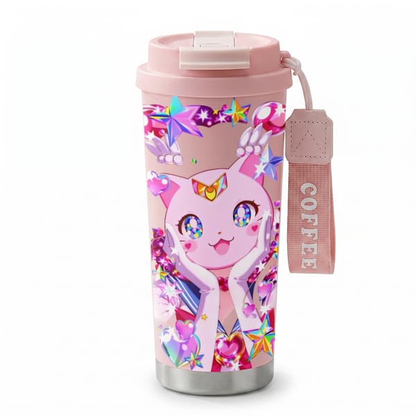 Kaffetermos 500ml 316 Rustfritt Stål Vintage Design Pink