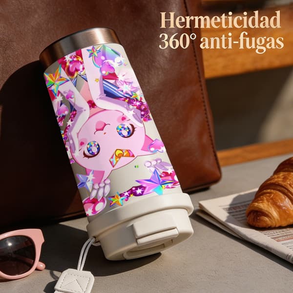 Kaffetermos 500ml 316 Rustfritt Stål Vintage Design Pink