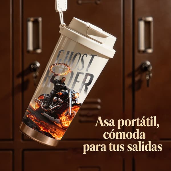Termokaffekrus 500ml 316 Rustfrit Stål Grafisk Design Black