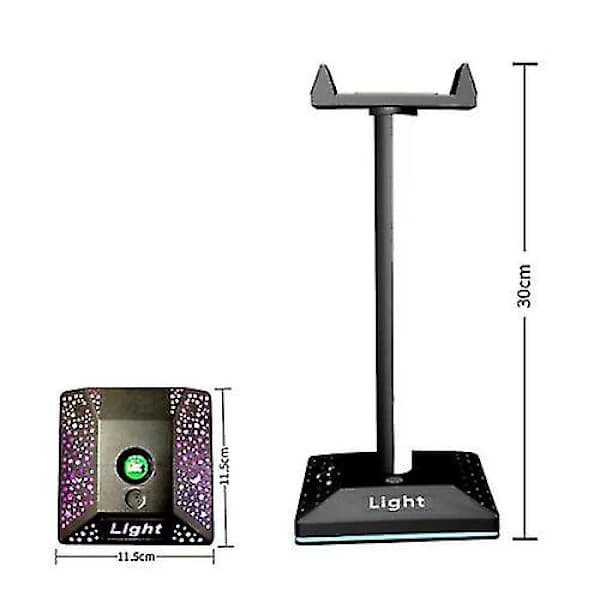 Gaming Hovedtelefoner Stativ Headset Holder Hænger USB Port Touch Control Lys, A